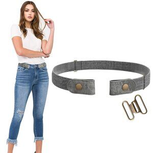 No Buckle Stretch Belt For Women Men Elastic Belt For Jeans Pants,l-dark🥺